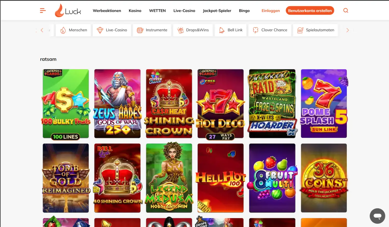 Luck Casino Startseite